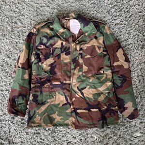 VTG Camo M-65 Cold Weather Coat Sz Medium